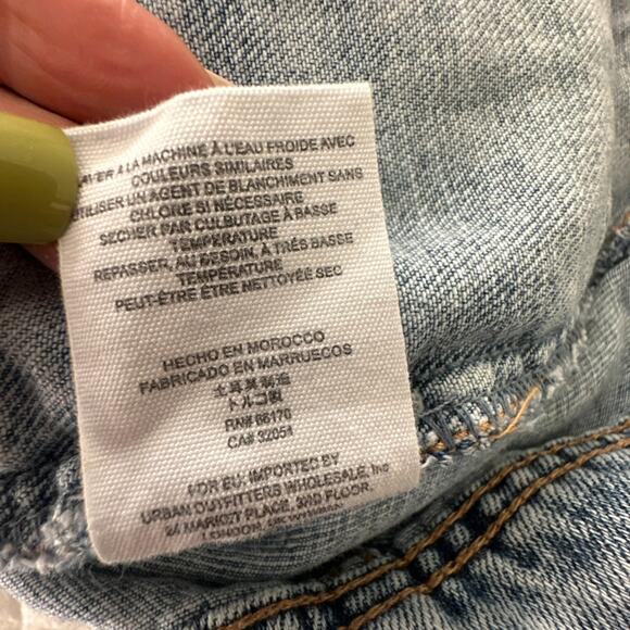 Free People Jean Jacket Womens XS Blue Light Acid Wash Trucker Grunge - Picture 11 of 11